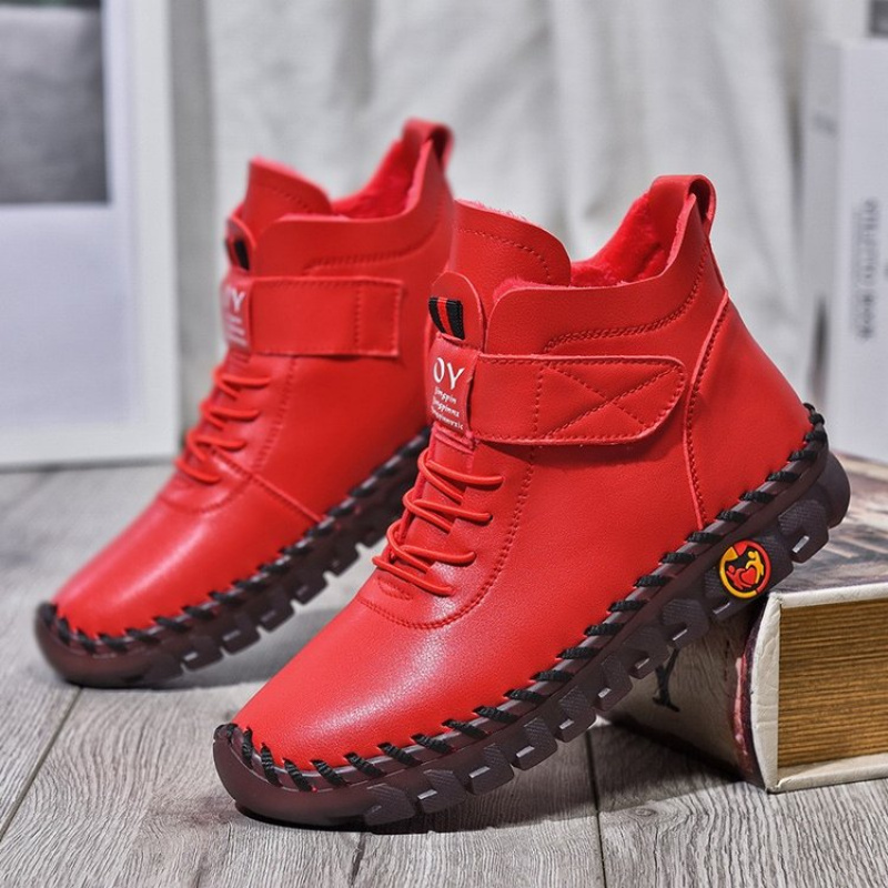 Velcro Hook Loop - Winterfleece gevoerde warme katoenen laarzen -