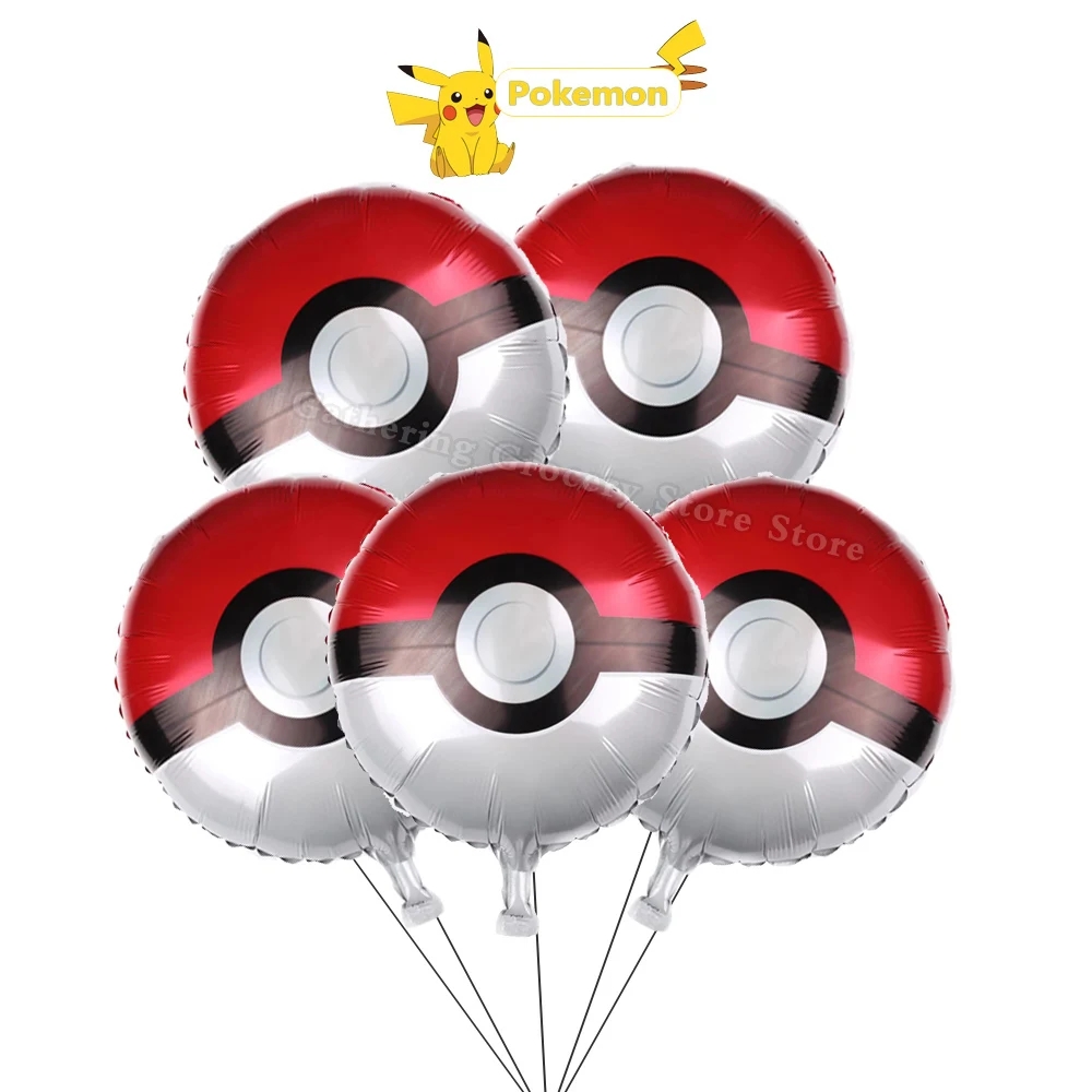Pokeball Cosplay Prop - 5 stuks Pokémon schattige aluminiumfolie ballonnen